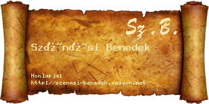 Szénási Benedek névjegykártya